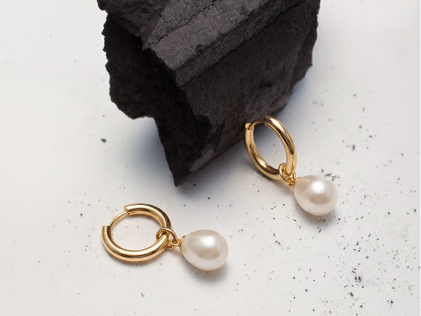 Pearl Drop Earrings with a Cleaner, Contemporary Finish