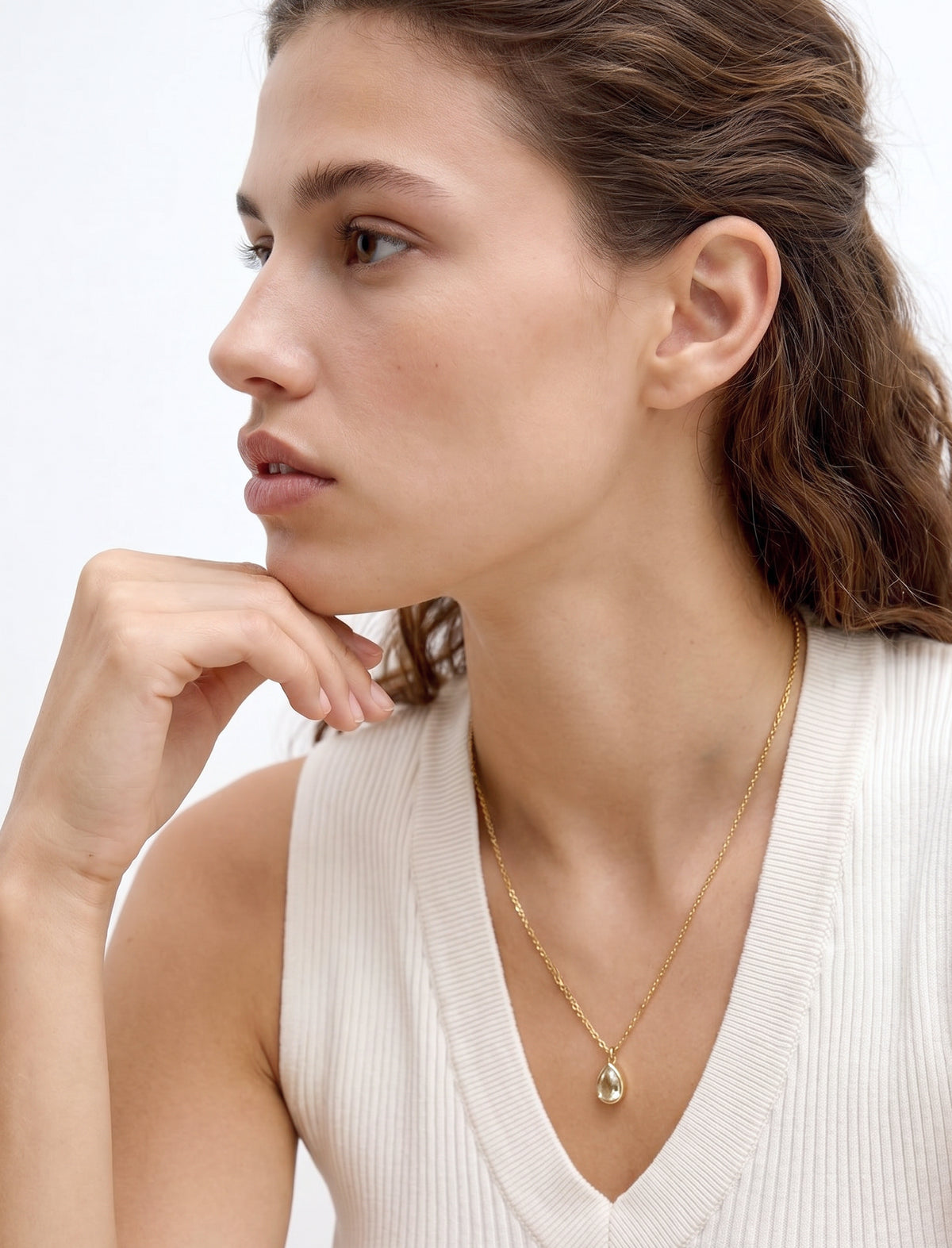 Pear Cut Solitaire Necklace