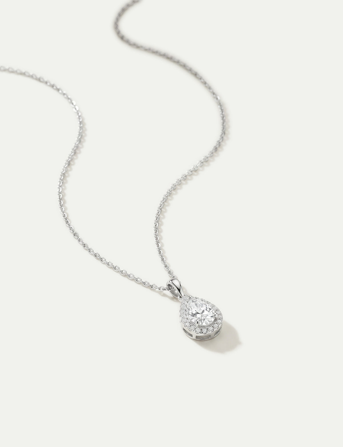 Halo Drop Pendant Necklace