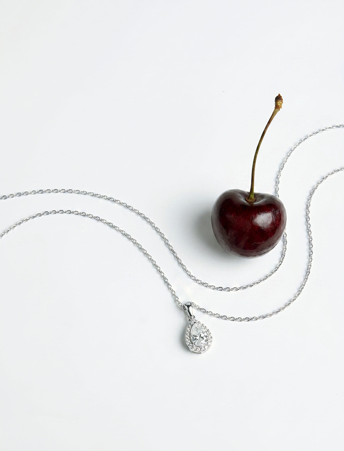 Halo Drop Pendant Necklace